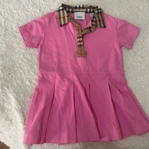 Burberry Pink Polo Dress with Check Collar